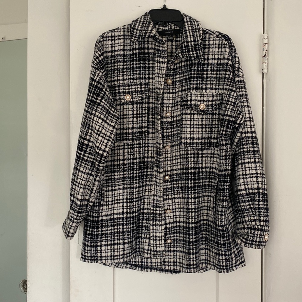 black and white shacket